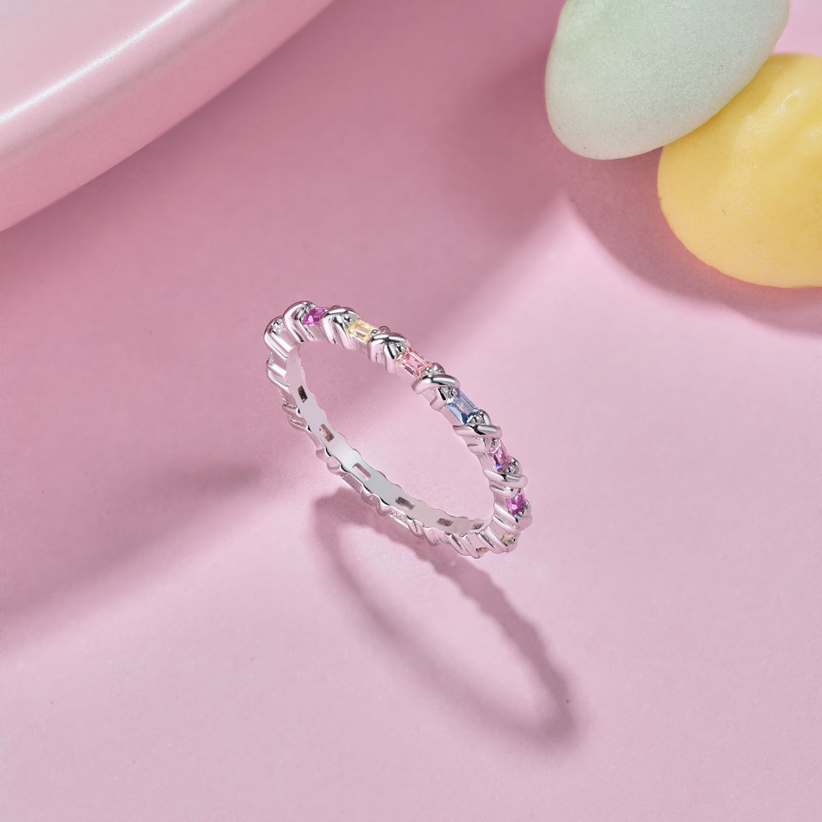 [Luxe Jewels]Charming Colorful Round Cut Daily Ring