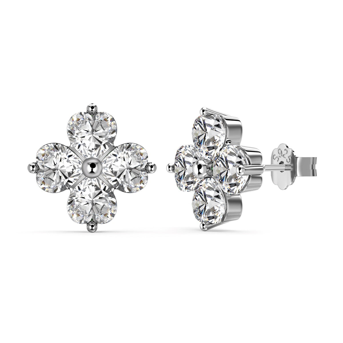 [Luxe Jewels]Four-Leaf Clover Ball Earrings