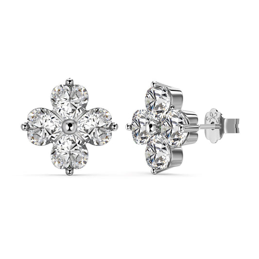 [Luxe Jewels]Four-Leaf Clover Ball Earrings