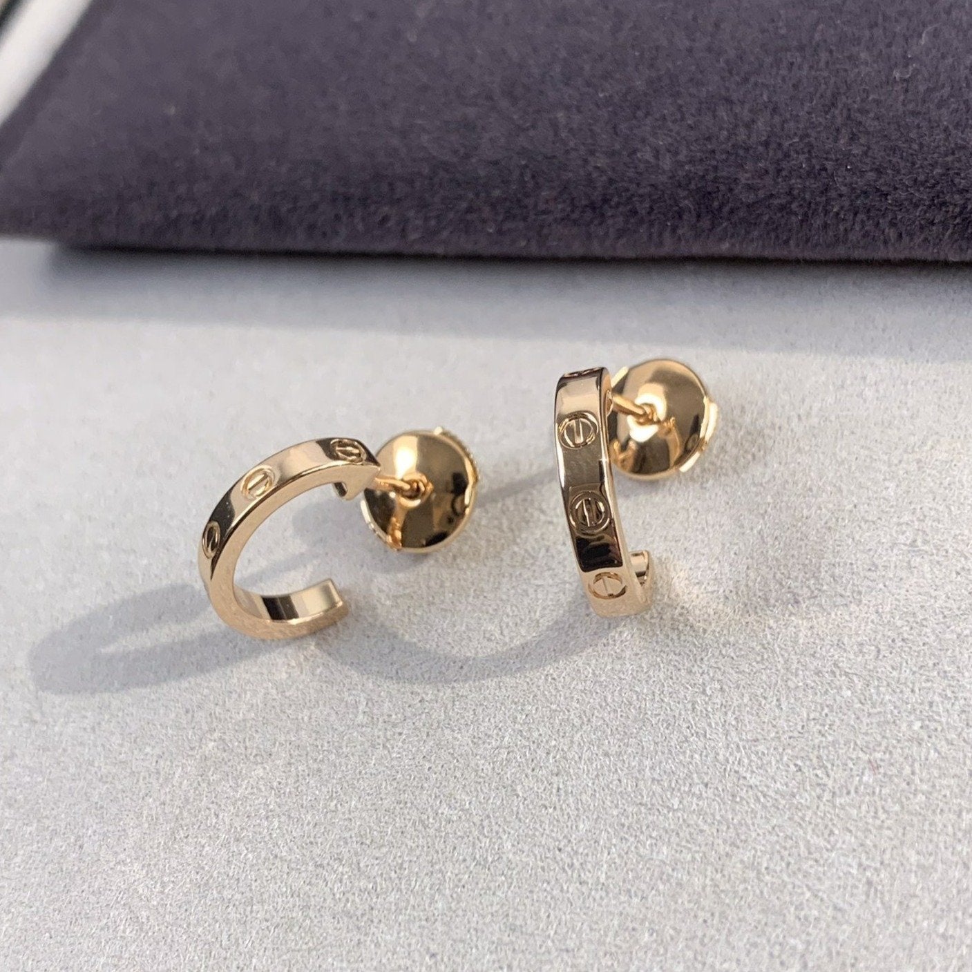 [Luxe Jewels]LOVE EARRINGS 2.65MM PINK GOLD