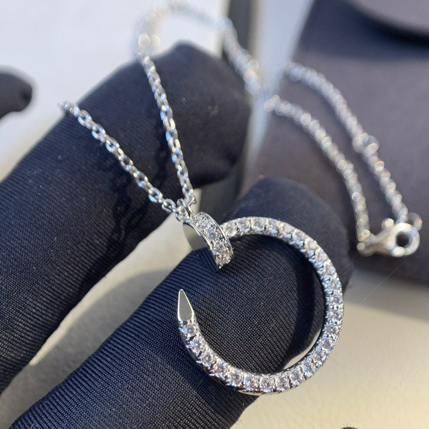 [Luxe Jewels]JUSTE NECKLACE SILVER DIAMONDS