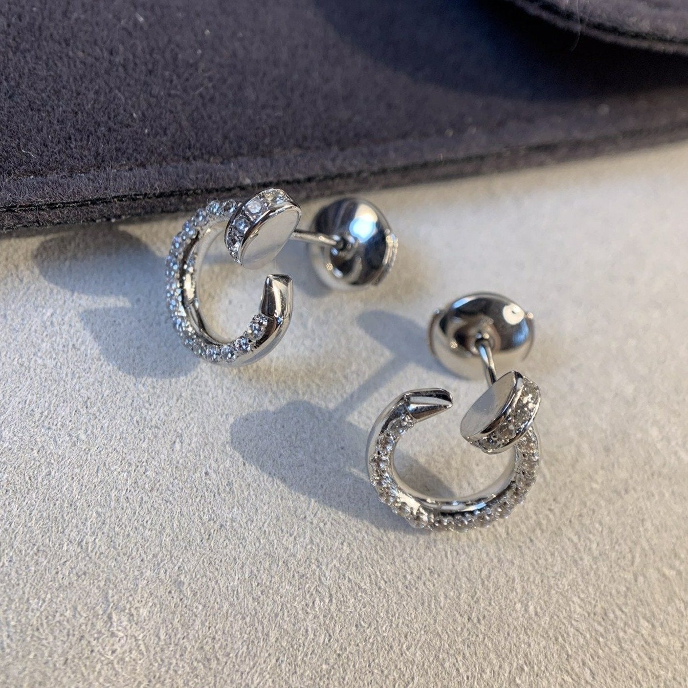 [Luxe Jewels]JUSTE EARRINGS SILVER DIAMONDS