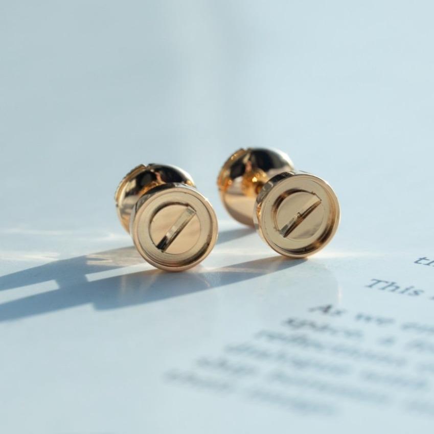 [Luxe Jewels]LOVE EARRINGS PINK GOLD 10MM