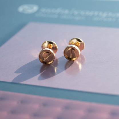 [Luxe Jewels]LOVE EARRINGS PINK GOLD 10MM