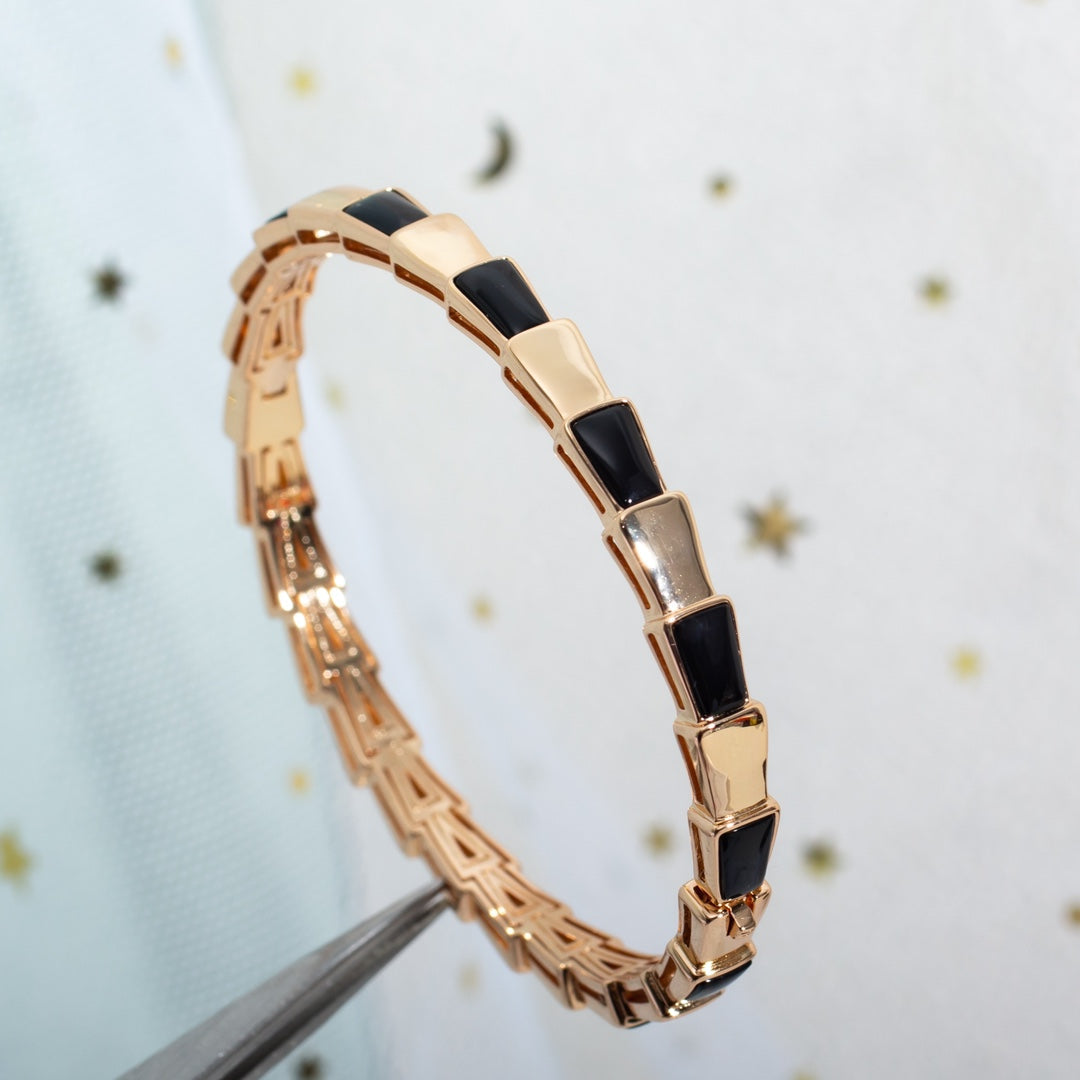 [Luxe Jewels]SERPENTI BRACELET PINK GOLD ONYX