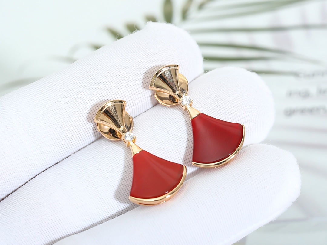 [Luxe Jewels]DREAM Carnelian PINK GOLD EARRINGS