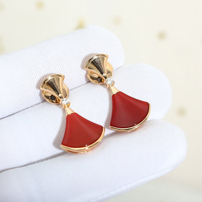 [Luxe Jewels]DREAM Carnelian PINK GOLD EARRINGS