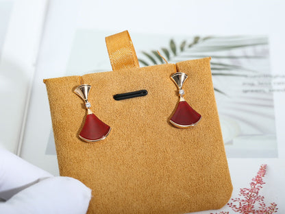 [Luxe Jewels]DREAM Carnelian PINK GOLD EARRINGS