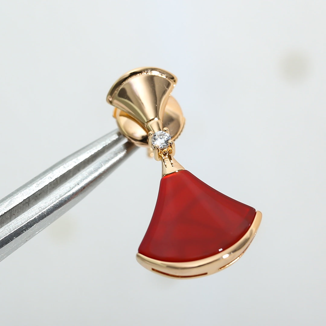 [Luxe Jewels]DREAM Carnelian PINK GOLD EARRINGS