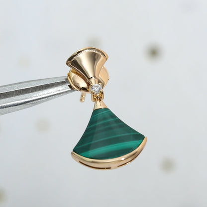 [Luxe Jewels]DREAM MALACHITE PINK GOLD EARRINGS