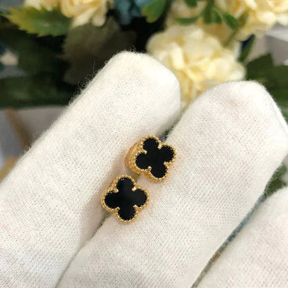 [Luxe Jewels]CLOVER MINI 9.5MM BLACK MOP EARRINGS