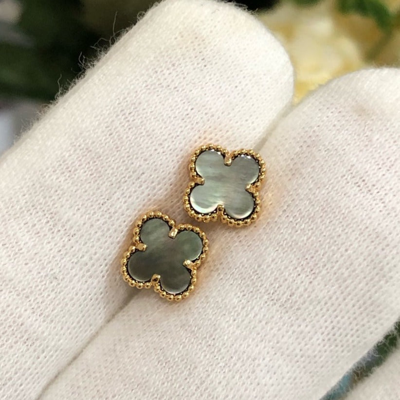 [Luxe Jewels]CLOVER MINI GOLD EARRINGS