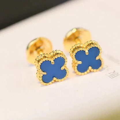 [Luxe Jewels]CLOVER MINI 9.5MM TURQUOISE EARRINGS