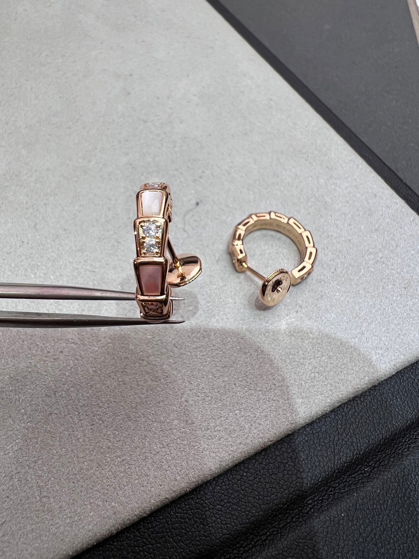 [Luxe Jewels]SERPENTI MOP PINK GOLD EARRINGS