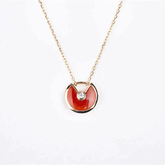 [Luxe Jewels]AMULETTE GOLD CARNELIAN ONYX NECKLACE