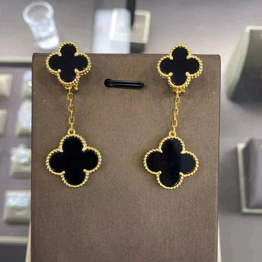 [Luxe Jewels]CLOVER 2 MOTIFS  EARRINGS (MULTIPLE CHOICESC