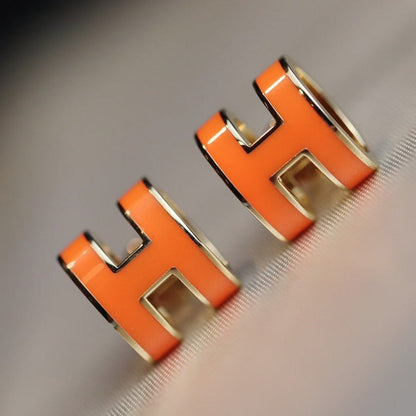 [Luxe Jewels]MINI POP H EARRINGS ORANGE