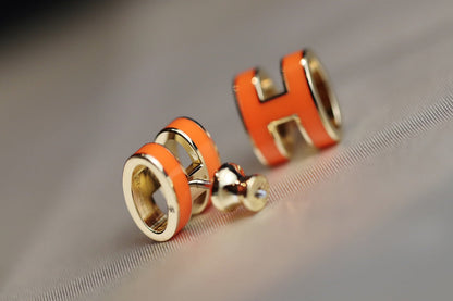 [Luxe Jewels]MINI POP H EARRINGS ORANGE