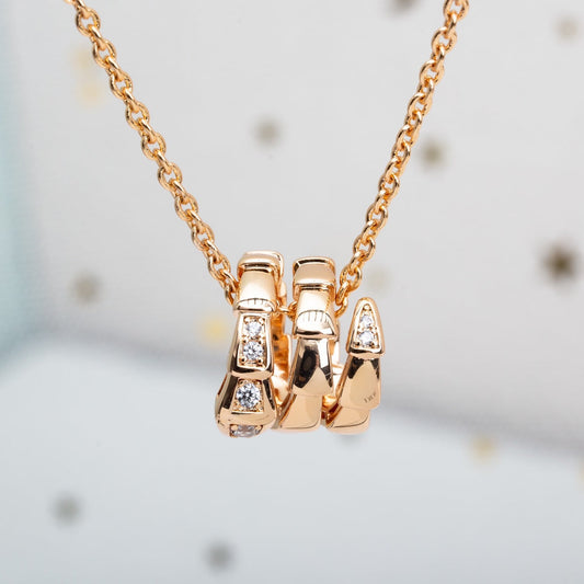 [Luxe Jewels]SERPENTI PINK GOLD NECKLACE DIAMOND