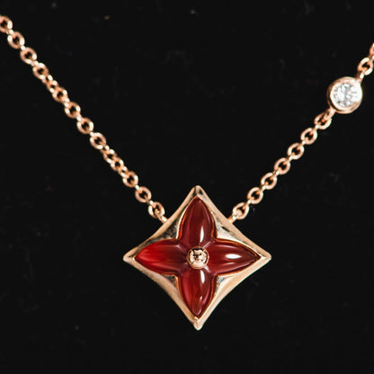 [Luxe Jewels]STAR NECKLACE PINK GOLD 1 DIAMOND