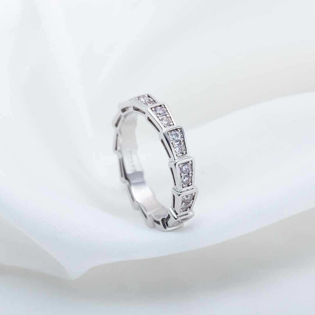 [Luxe Jewels]SERPENTI RING SILVER DIAMOND PAVED 3MM