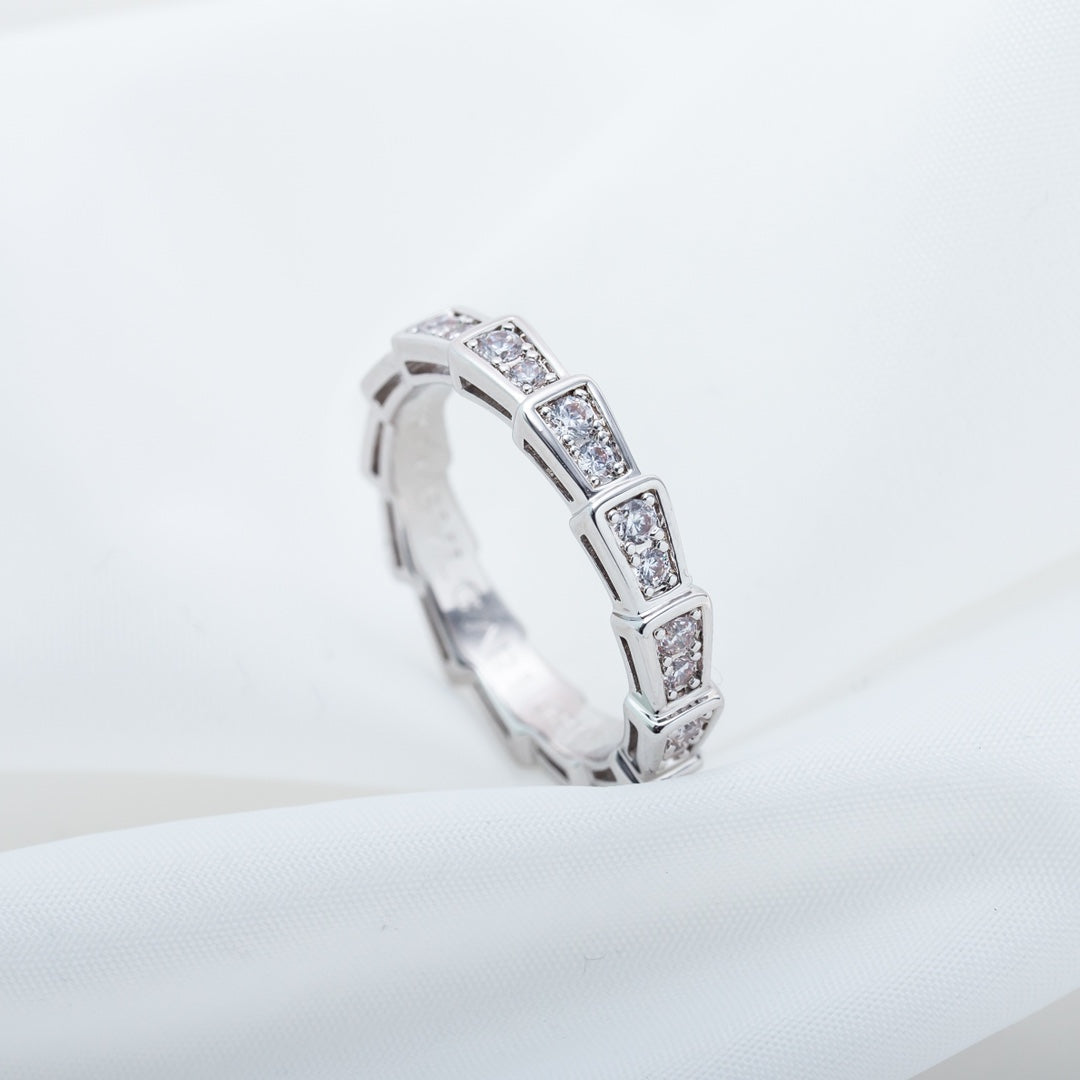 [Luxe Jewels]SERPENTI RING SILVER DIAMOND PAVED 3MM