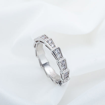 [Luxe Jewels]SERPENTI RING SILVER DIAMOND PAVED 3MM