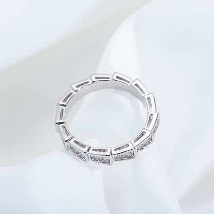 [Luxe Jewels]SERPENTI RING SILVER DIAMOND PAVED 3MM