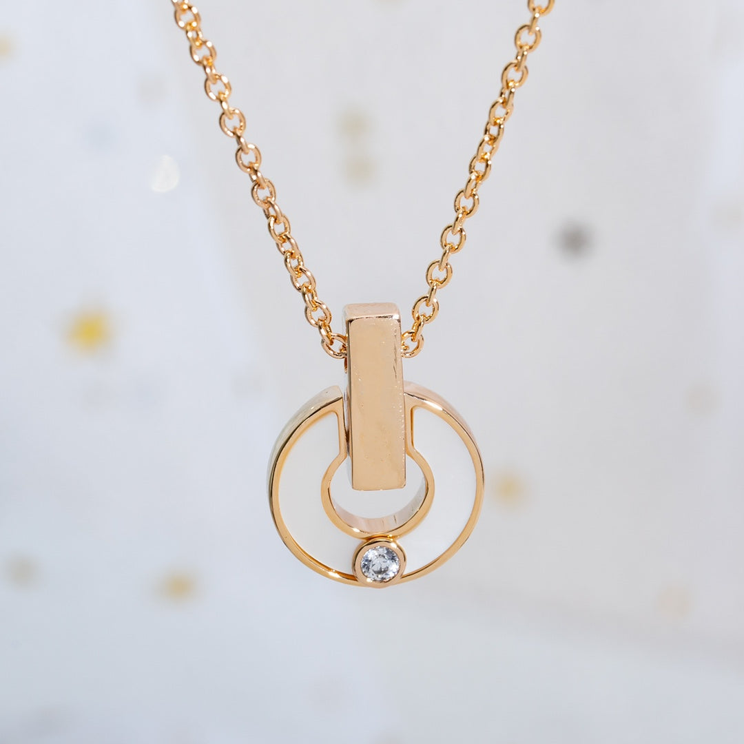 [Luxe Jewels]GARI NECKLACE PINK GOLD MOP