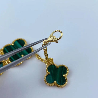 [Luxe Jewels]MAGIC CLOVER MALACHITE GOLD BRACELET 5 MOTIFS