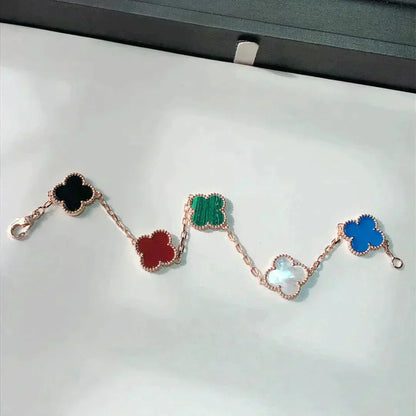 [Luxe Jewels]CLOVER 5 MOTIFS MULTICOLOR  BRACELET