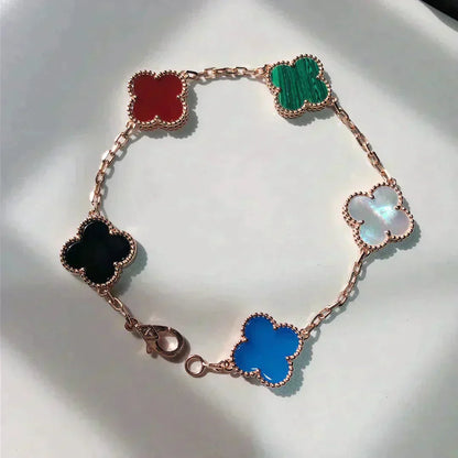 [Luxe Jewels]CLOVER 5 MOTIFS MULTICOLOR  BRACELET