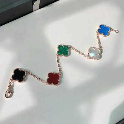 [Luxe Jewels]CLOVER 5 MOTIFS MULTICOLOR  BRACELET