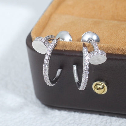 [Luxe Jewels]JUSTE EARRINGS 12.75MM SILVER DIAMOND