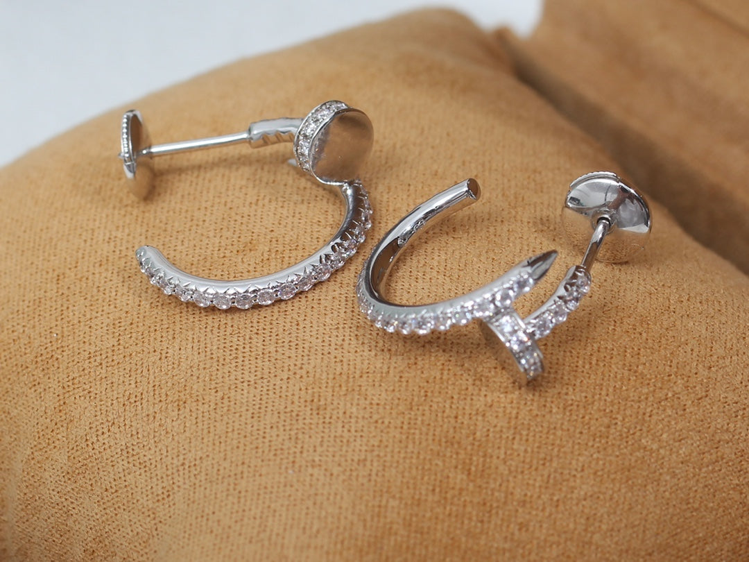 [Luxe Jewels]JUSTE EARRINGS 12.75MM SILVER DIAMOND