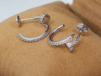 [Luxe Jewels]JUSTE EARRINGS 12.75MM SILVER DIAMOND