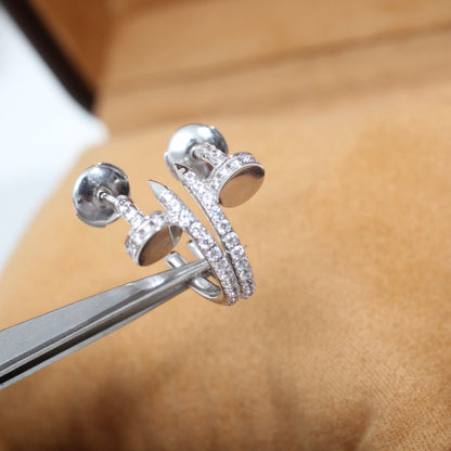 [Luxe Jewels]JUSTE EARRINGS 12.75MM SILVER DIAMOND