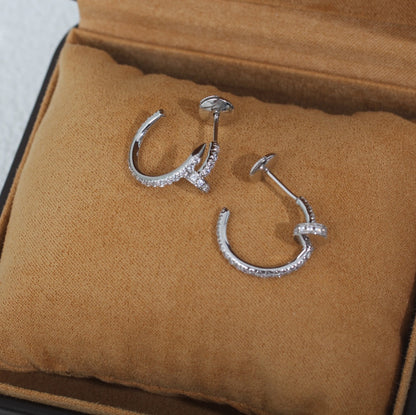 [Luxe Jewels]JUSTE EARRINGS 12.75MM SILVER DIAMOND