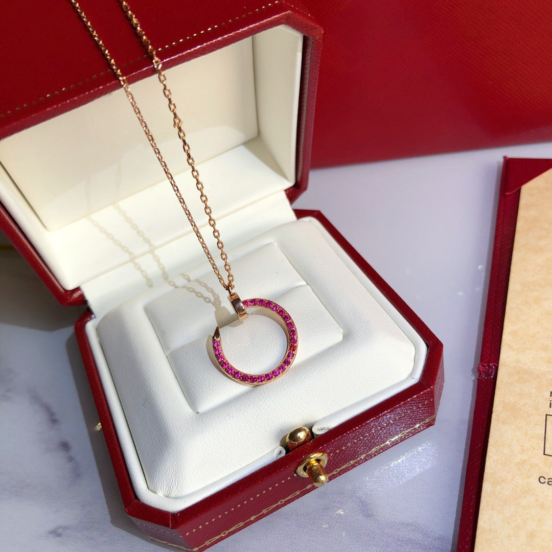 [Luxe Jewels]JUSTE NECKLACE GOLD RED DIAMONDS