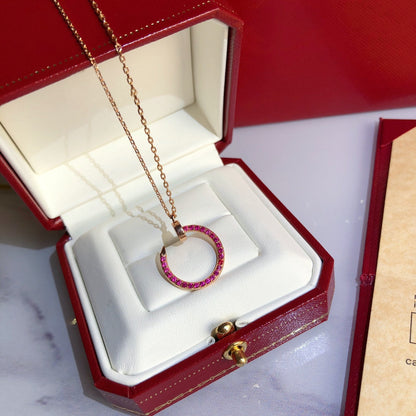 [Luxe Jewels]JUSTE NECKLACE GOLD RED DIAMONDS