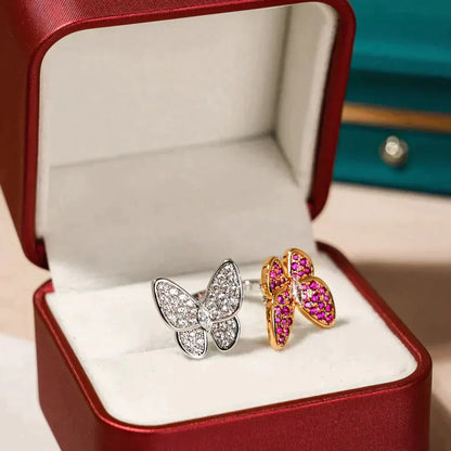 [Luxe Jewels]TWIN BUTTERFLY DIAMOND RING