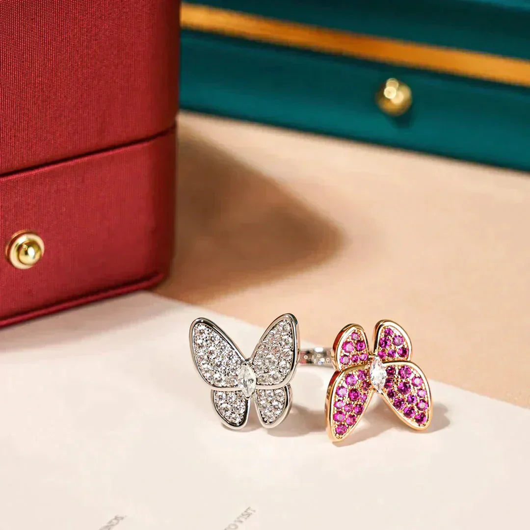 [Luxe Jewels]TWIN BUTTERFLY DIAMOND RING