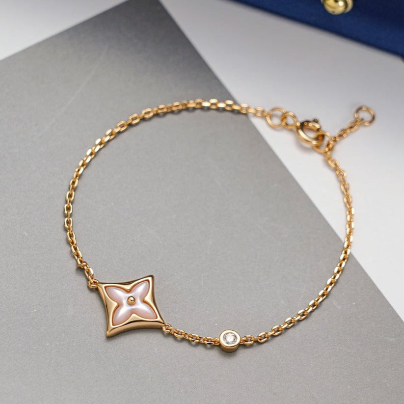 [Luxe Jewels]STAR 1 DIAMOND PINK GOLD BRACELET