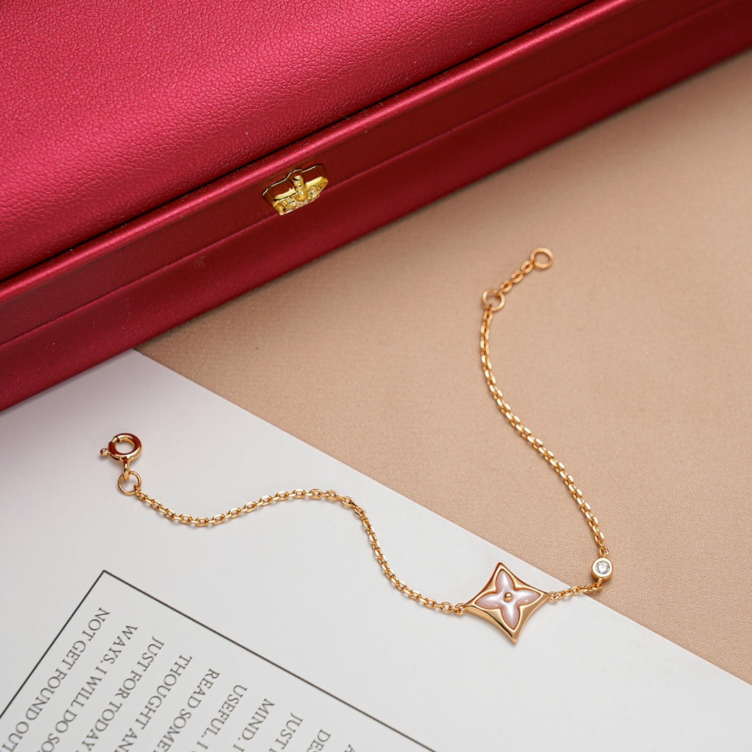 [Luxe Jewels]STAR 1 DIAMOND PINK GOLD BRACELET