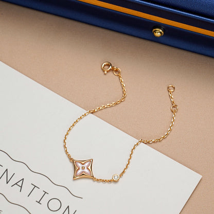 [Luxe Jewels]STAR 1 DIAMOND PINK GOLD BRACELET