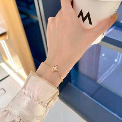 [Luxe Jewels]STAR 1 DIAMOND PINK GOLD BRACELET