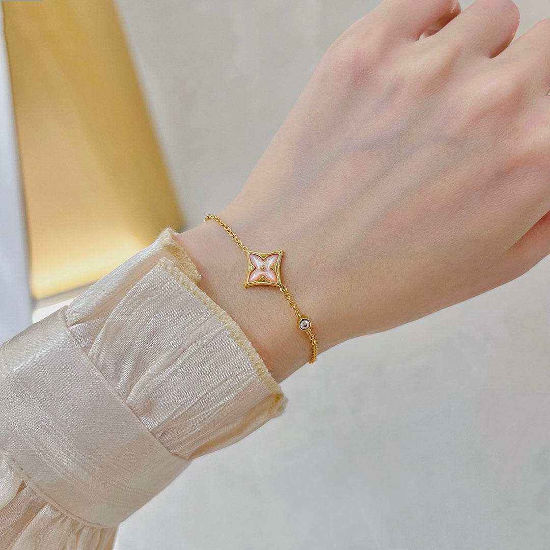 [Luxe Jewels]STAR 1 DIAMOND PINK GOLD BRACELET