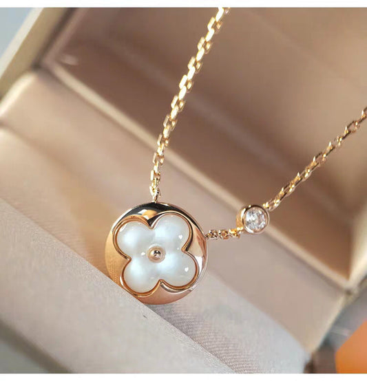 [Luxe Jewels]SUN MOP GOLD 1 DIAMOND NECKLACE