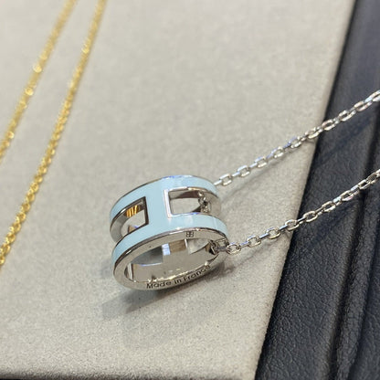 [Luxe Jewels]POP H LIGHT BLUE NECKLACE