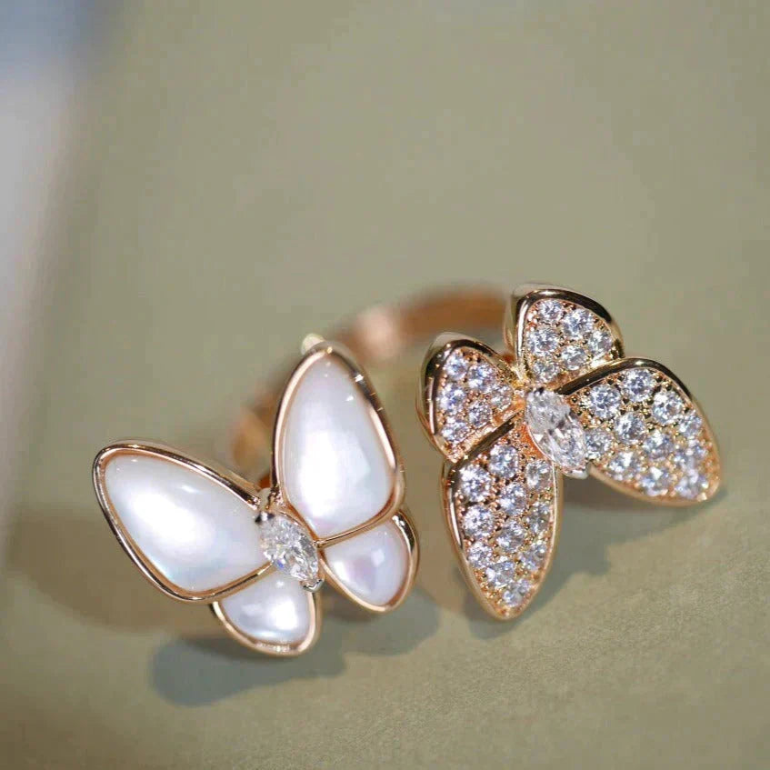 [Luxe Jewels]TWIN BUTTERFLY DIAMOND MOP RING